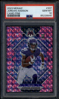 2023 Panini Mosaic Mosaic Camo Pink 337 Jordan Addison Rookie RC PSA 10 GEM MT