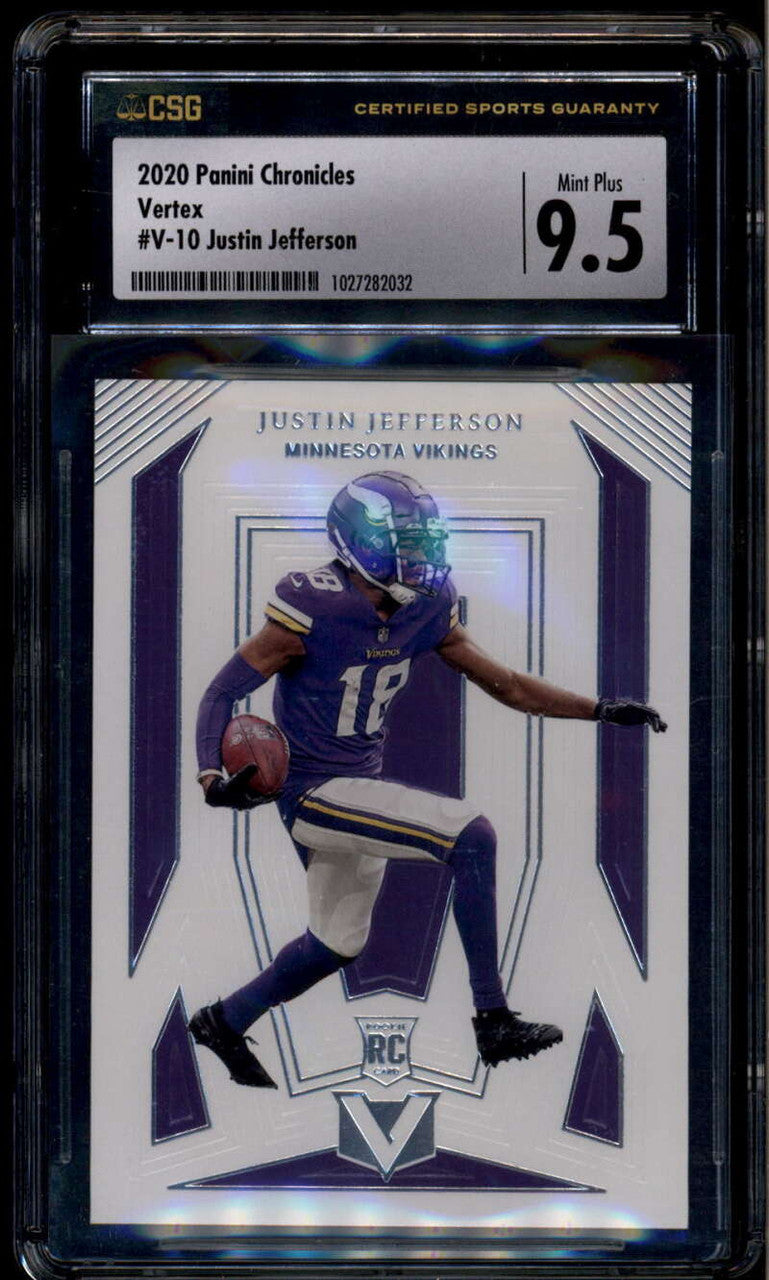 2020 Panini Vertex 10 Justin Jefferson Rookie CSG 9.5 MINT PLUS