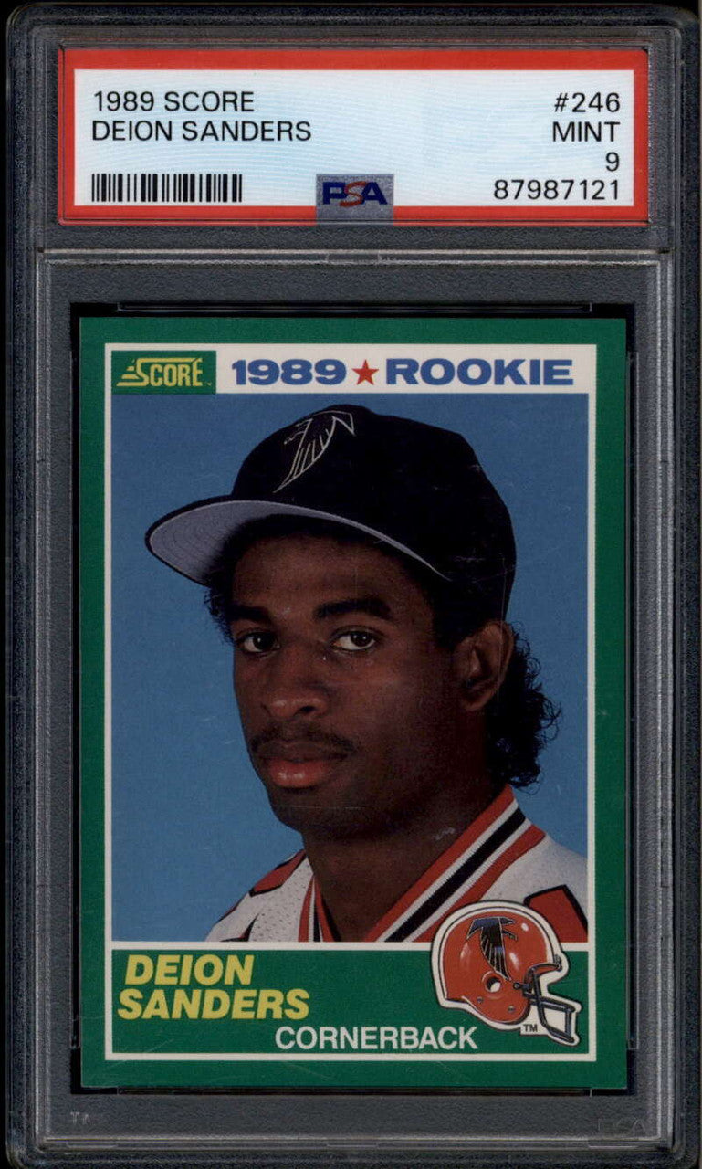 SOLD 185818 1989 Score 246 Deion Sanders Rookie RC PSA 9 MINT