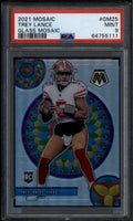 SOLD 185822 2021 Panini Mosaic Glass Mosaic 25 Trey Lance Rookie RC PSA 9 MINT