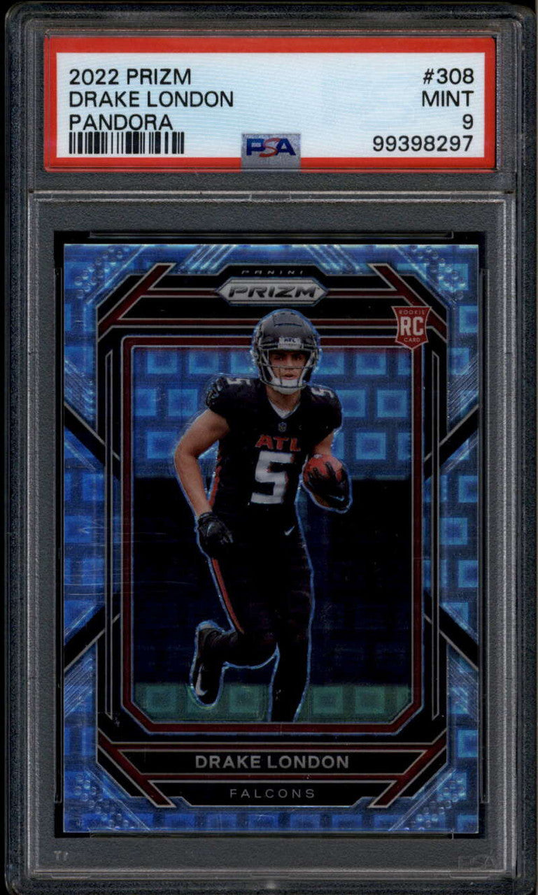 2022 Panini Prizm Prizms Pandora 308 Drake London Rookie RC 127/400 PSA 9
