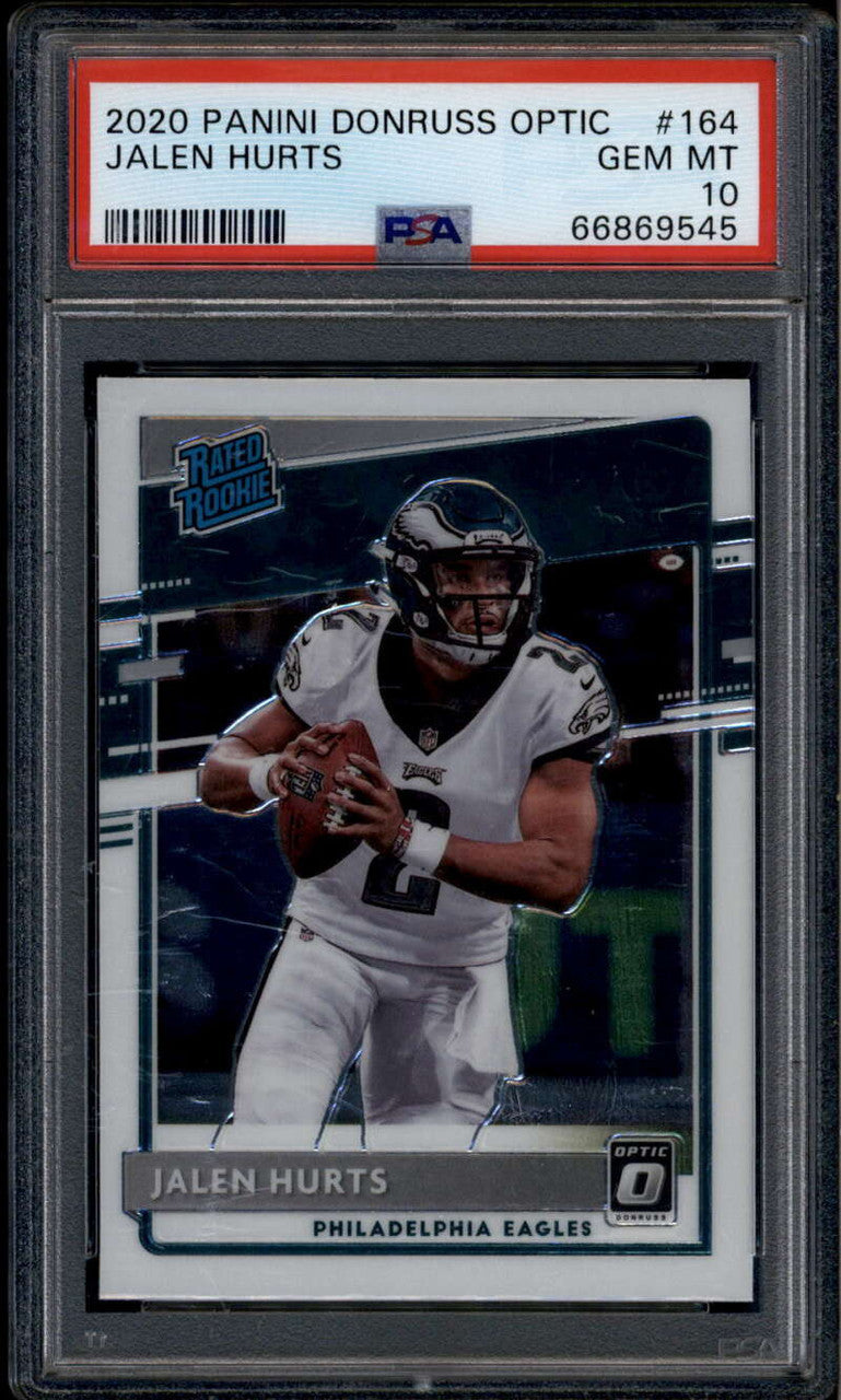 SOLD 185831 2020 Donruss Optic 164 Jalen Hurts RR Rated Rookie RC PSA 10 GEM MT