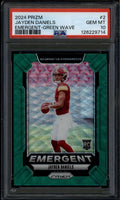 2024 Panini Prizm Emergent Prizms Green Wave Jayden Daniels Rookie RC PSA 10 714
