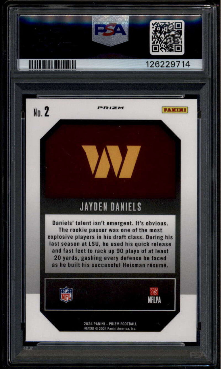 2024 Panini Prizm Emergent Prizms Green Wave Jayden Daniels Rookie RC PSA 10 714