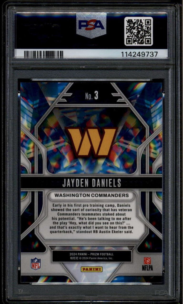 2024 Panini Prizm Prizmatic 3 Jayden Daniels Rookie RC PSA 10 GEM MT