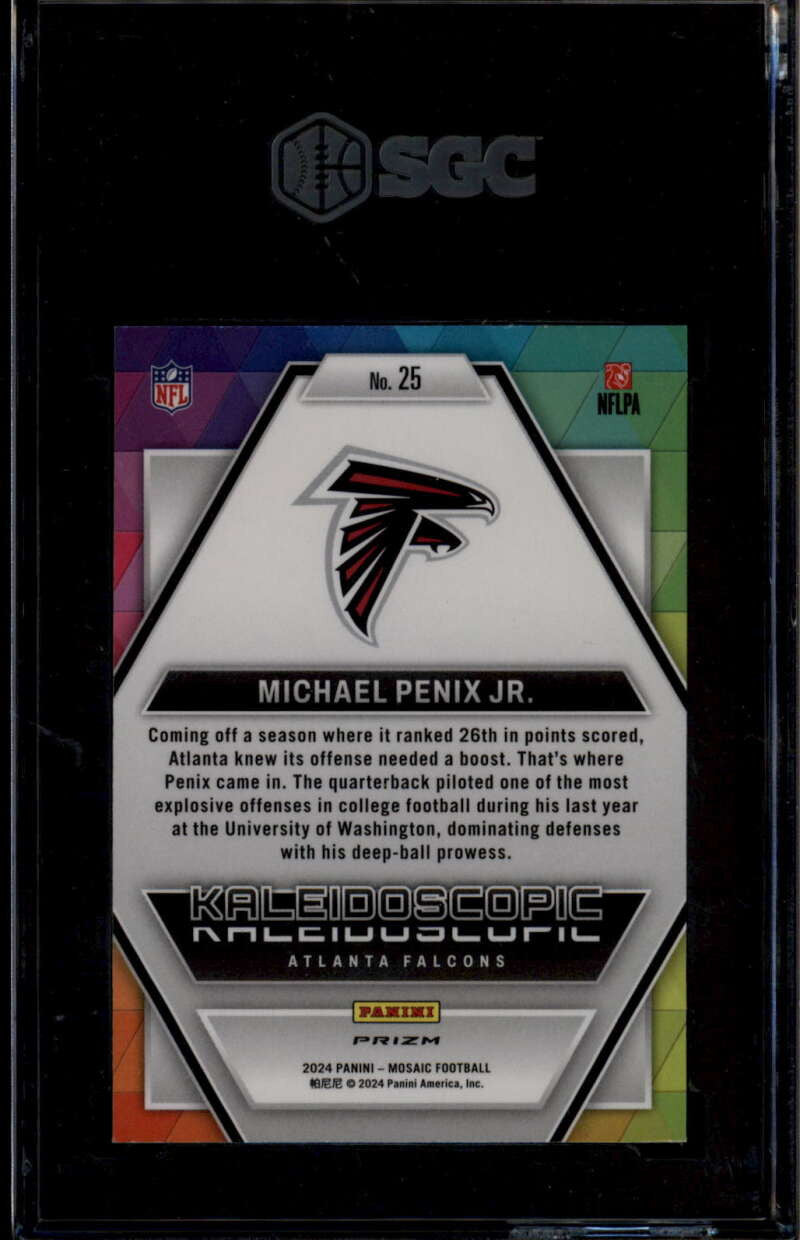2024 Panini Mosaic Kaleidoscopic 25 Michael Penix Jr. Rookie RC SGC 9 MT