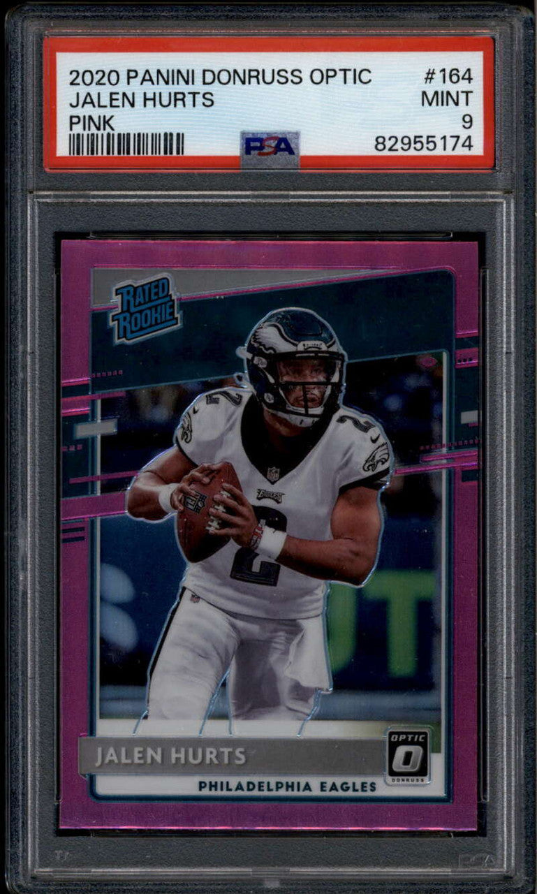 SOLD 185851 2020 Donruss Optic Pink 164 Jalen Hurts RR Rated Rookie RC PSA 9 MINT 82955174