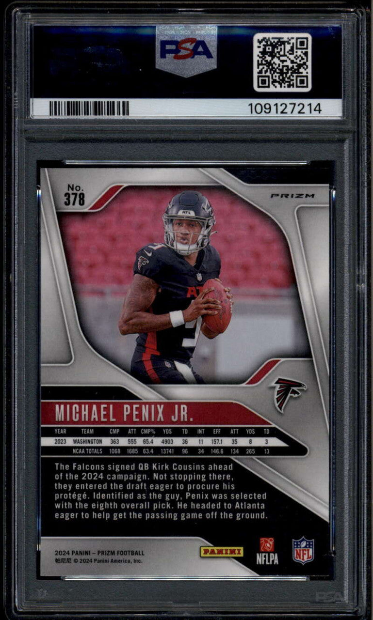SOLD 185880 2024 Panini Prizm Prizms Silver Refractor 378 Michael Penix Jr. Rookie RC PSA 10