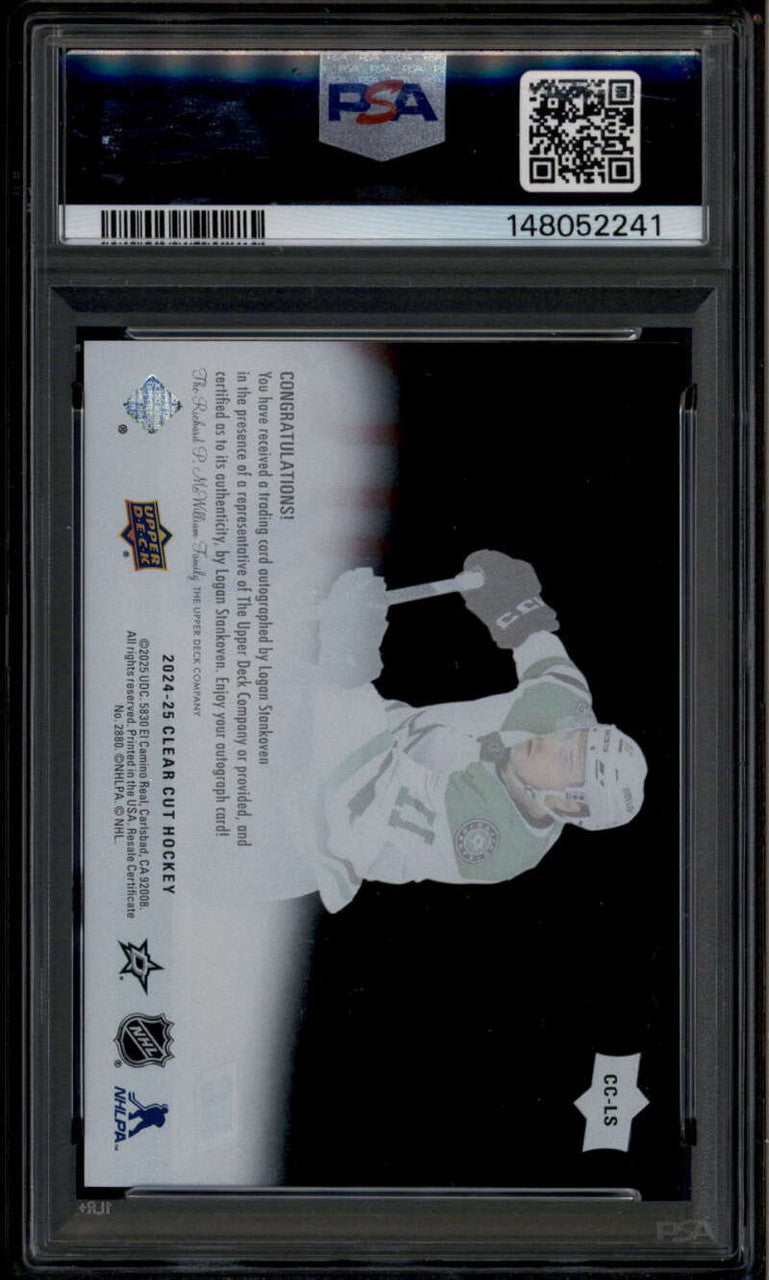 2024-25 Upper Deck Clear Cut CCLS Logan Stankoven Rookie RC Auto PSA 10 GEM MT