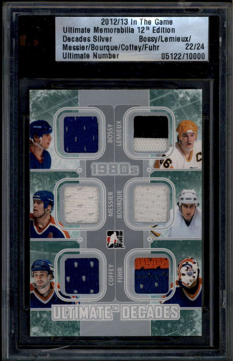 2012-13 ITG Ultimate Decades Bossy Bourque Messier Lemieux 6 Jersey Patch 22/24