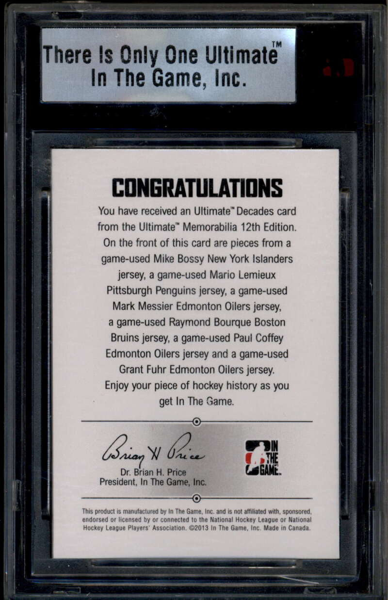 2012-13 ITG Ultimate Decades Bossy Bourque Messier Lemieux 6 Jersey Patch 22/24