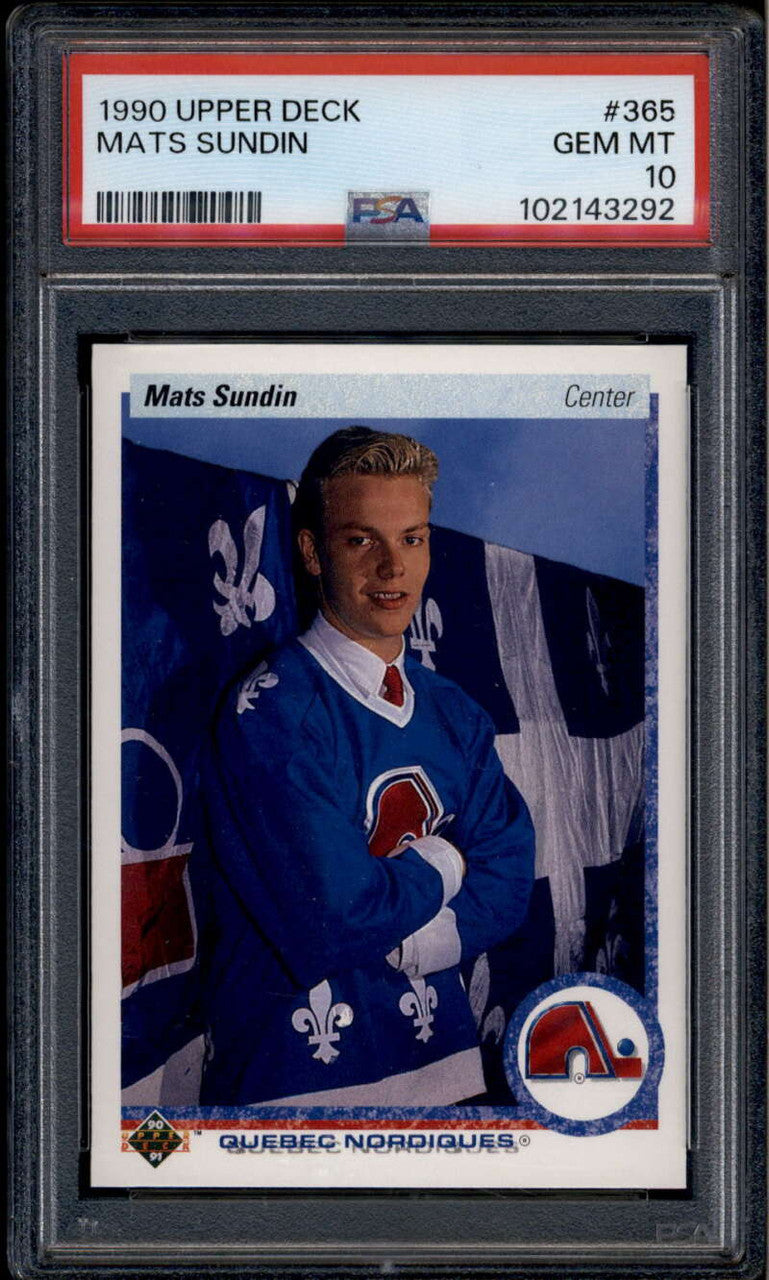 SOLD 185919 1990-91 Upper Deck 365 Mats Sundin Rookie RC PSA 10 GEM MT
