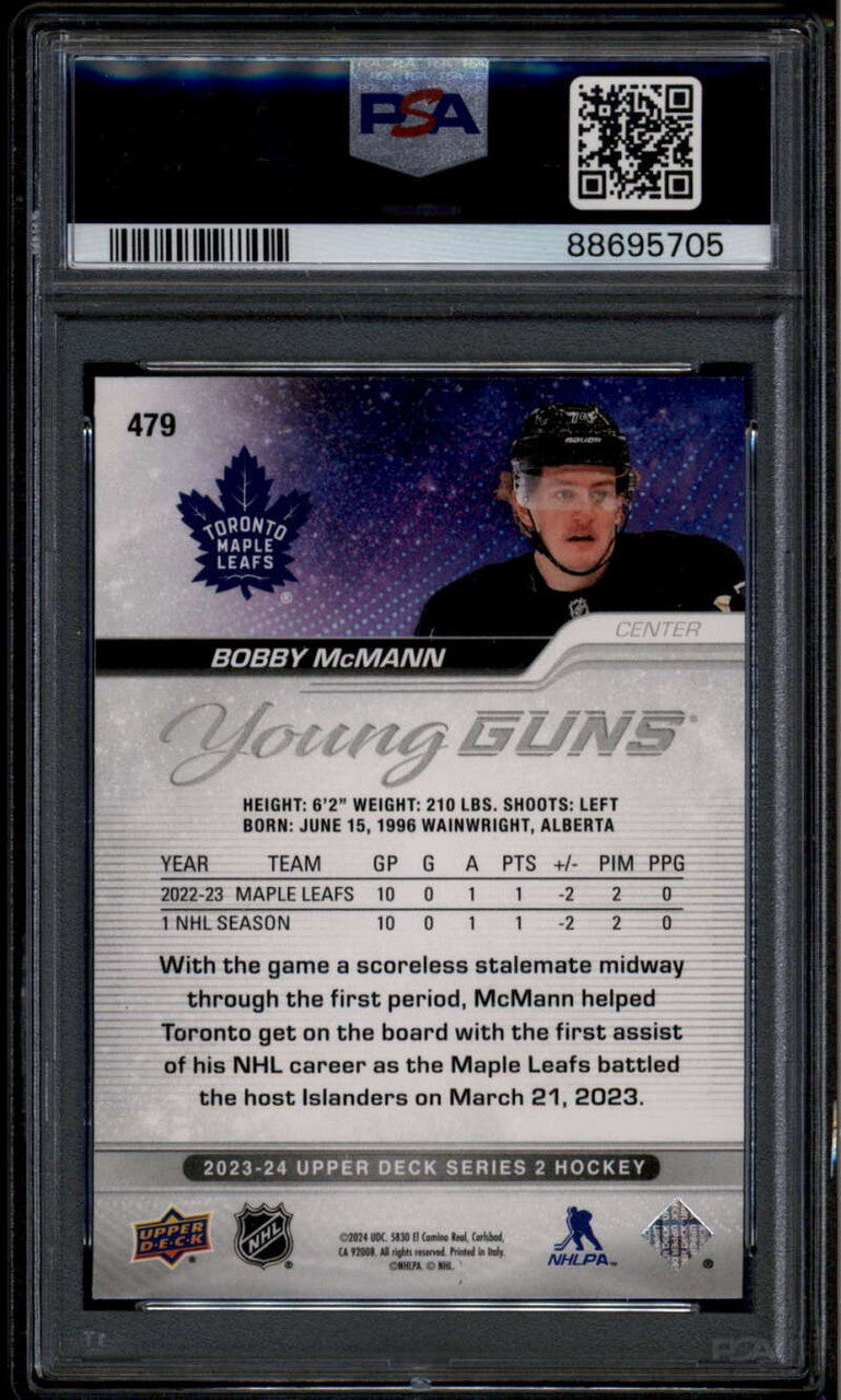 2023-24 Upper Deck 479 Bobby McMann Rookie RC YG Young Guns PSA 10 GEM MT