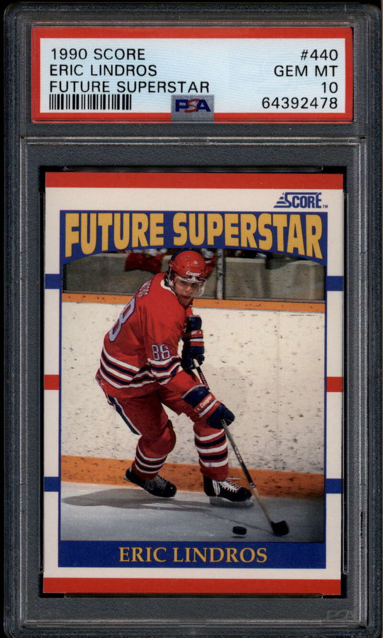 SOLD 185922 1990-91 Score 440 Eric Lindros Future Superstar Rookie RC PSA 10 GEM MT