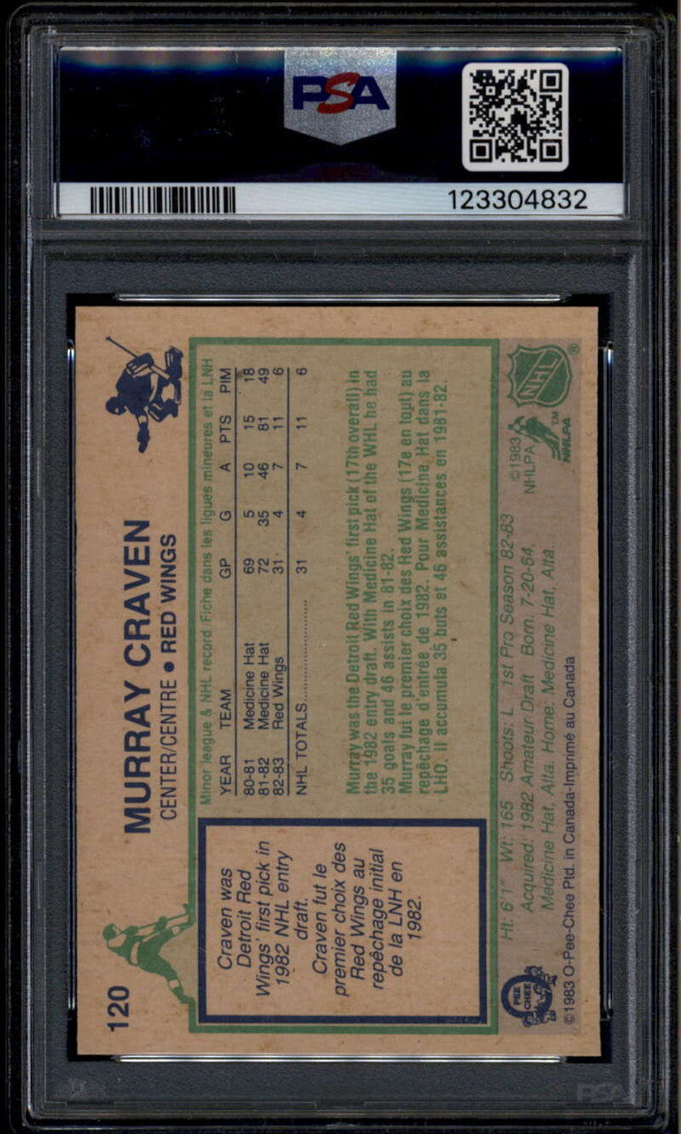 SOLD 185923 1983-84 O-Pee-Chee 120 Murray Craven Rookie RC PSA 10 GEM MT