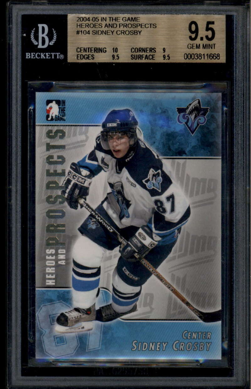 2004-05 In the Game ITG Heroes and Prospects 104 Sidney Crosby Rookie RC BGS 9.5