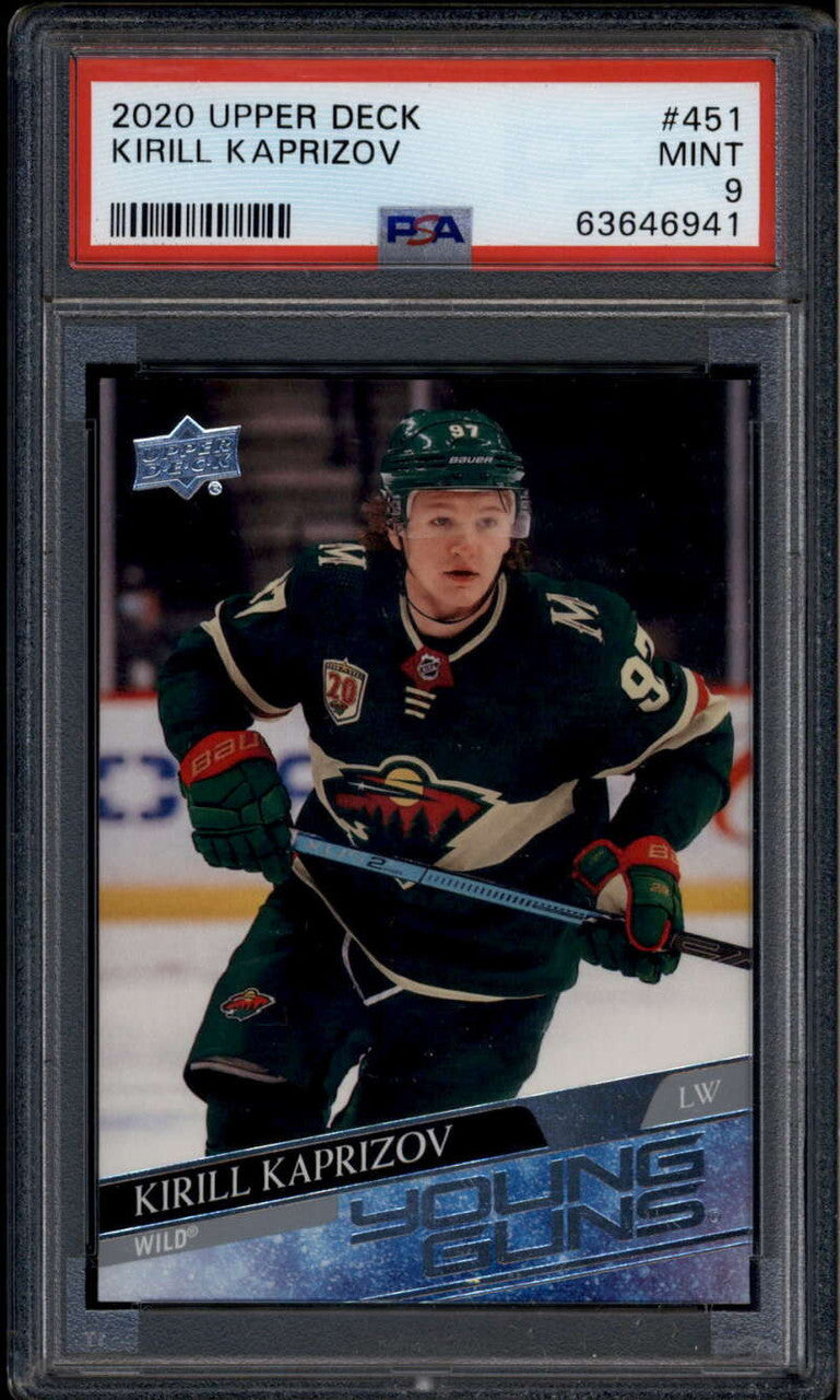 SOLD 185932 2020-21 Upper Deck 451 Kirill Kaprizov Rookie RC YG Young Guns PSA 9 MINT