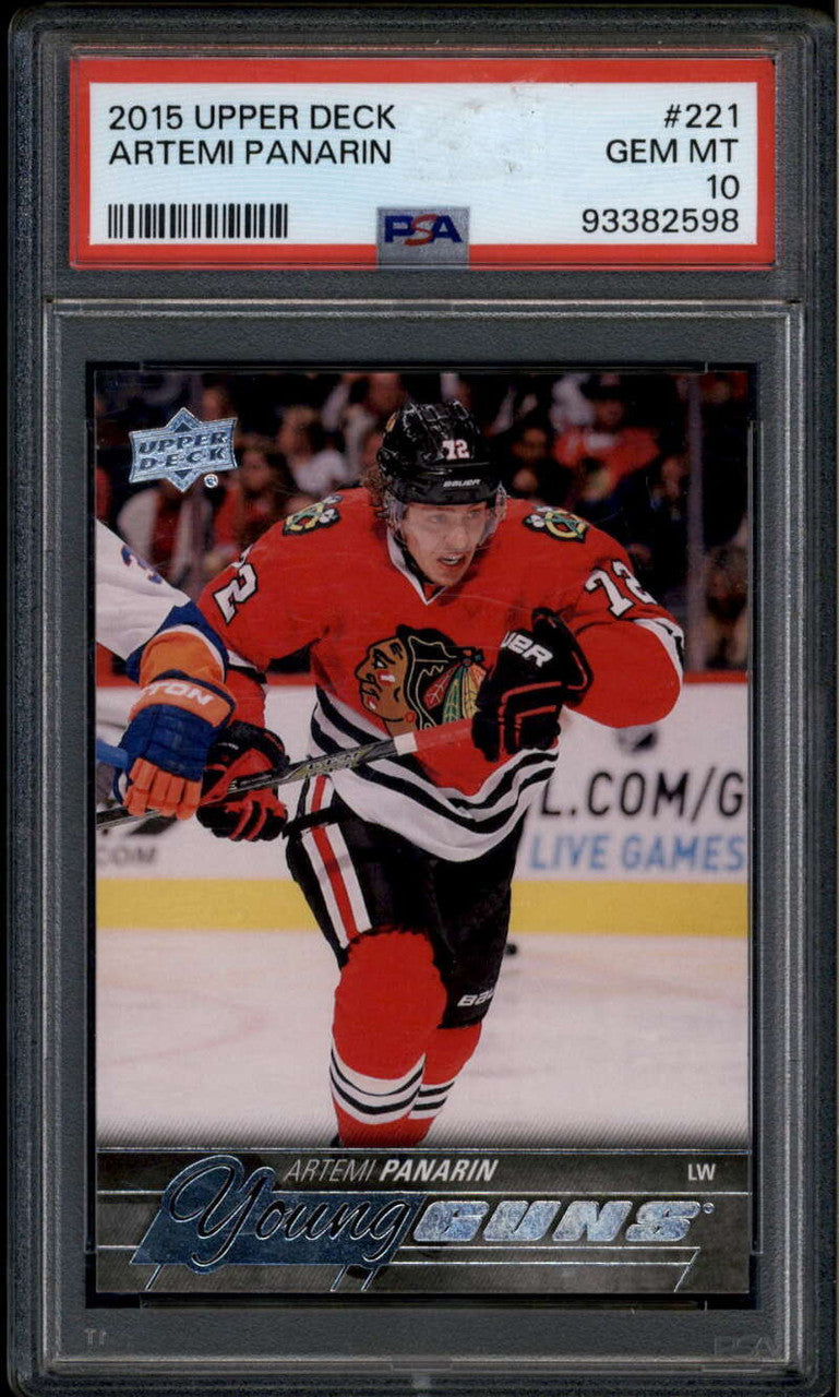 2015-16 Upper Deck 221 Artemi Panarin Rookie RC YG Young Guns PSA 10 GEM MT
