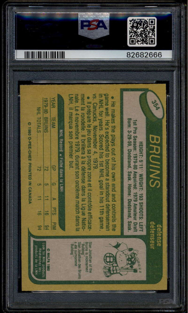 1980-81 O-Pee-Chee 354 Brad McCrimmon Rookie RC PSA 10 GEM MT