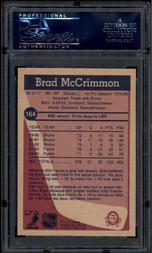 1984-85 O-Pee-Chee 164 Brad McCrimmon PSA 10 GEM MT