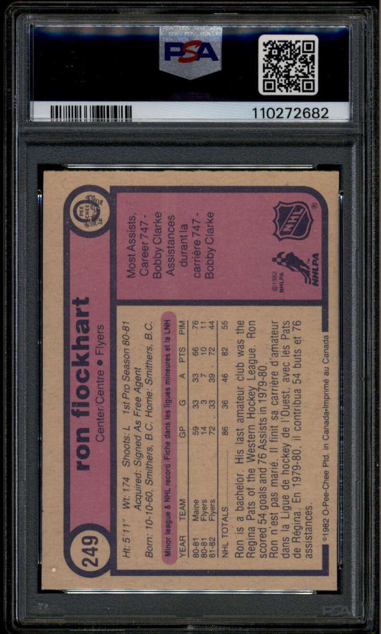 1982-83 O-Pee-Chee 249 Ron Flockhart Rookie RC PSA 10 GEM MT 110272682