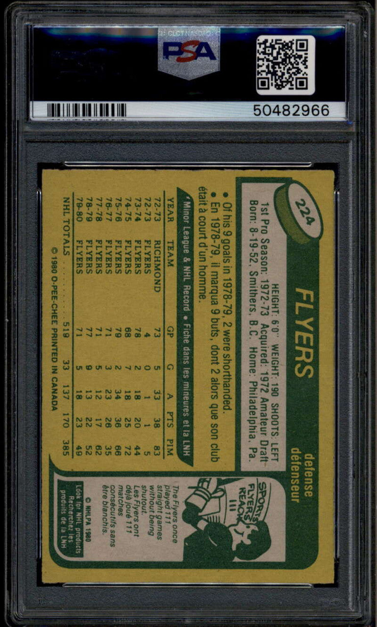 1980-81 O-Pee-Chee 224 Jim Watson PSA 10 GEM MT