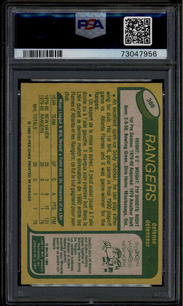 1980-81 O-Pee-Chee 366 Ed Hospodar Rookie RC PSA 10 GEM MT