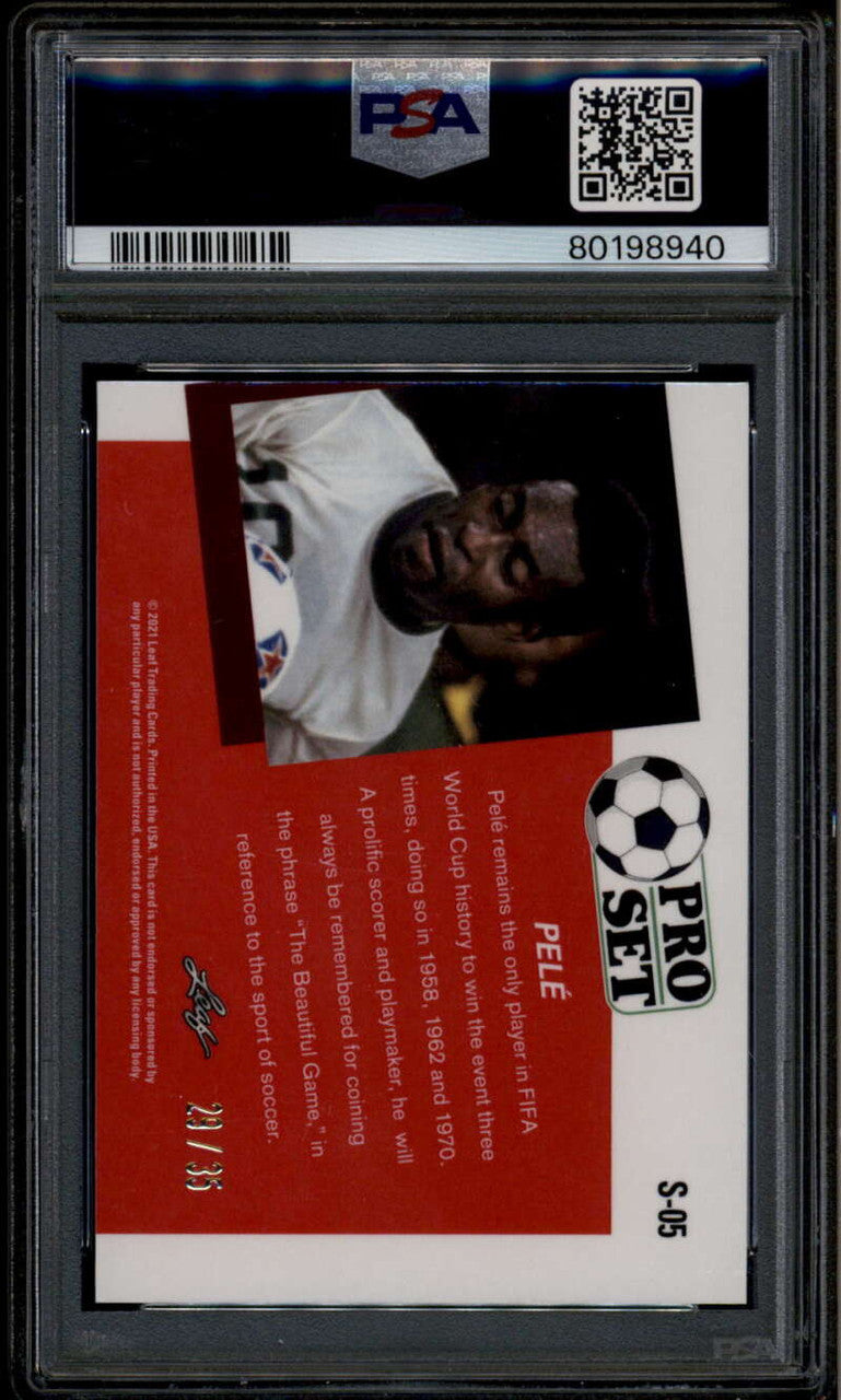 2021 Leaf Pro Set '91 Mojo Red s05 Pele 29/35 PSA 10 GEM MT