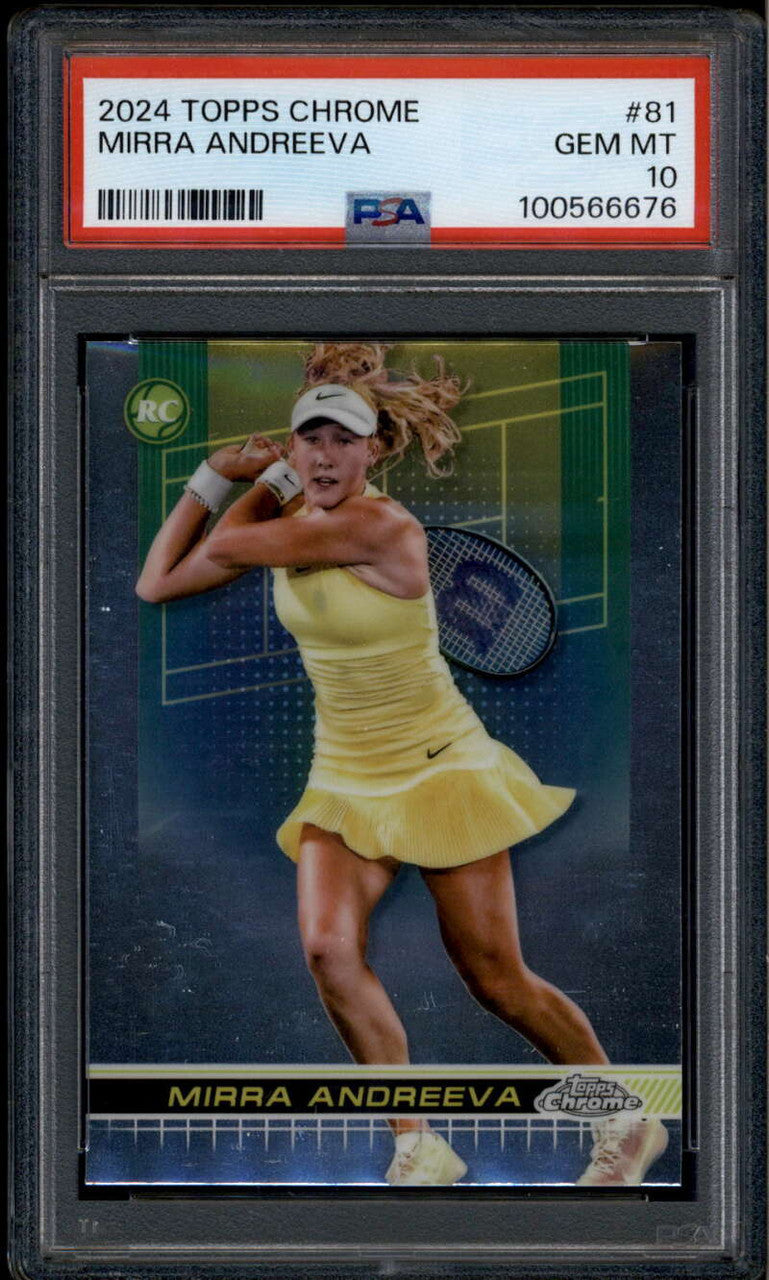 SOLD 185979 2024 Topps Chrome 81 Mirra Andreeva Rookie RC PSA 10 GEM MT