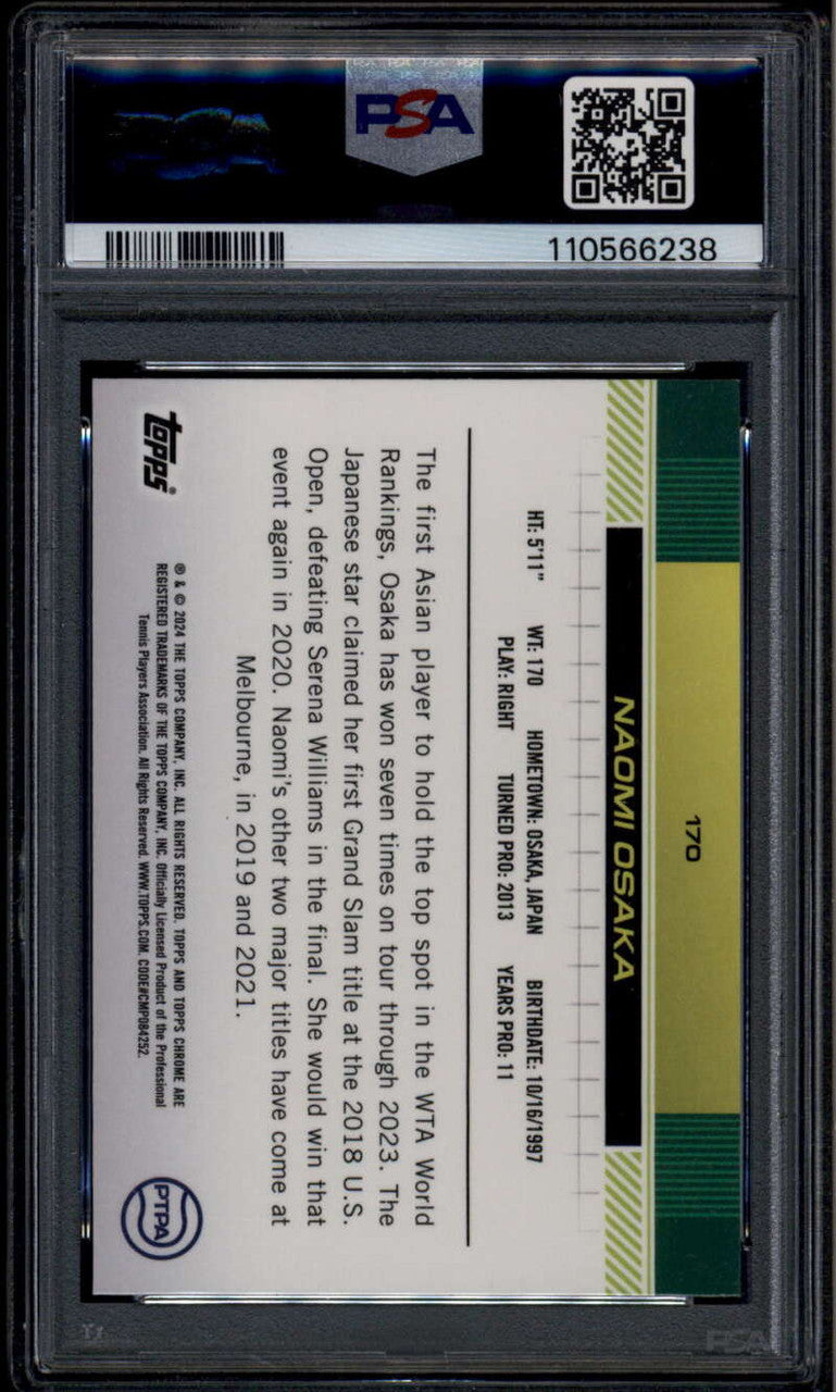 SOLD 185981 2024 Topps Chrome Pineapple Refractor 170 Naomi Osaka 33/77 PSA 10 GEM MT