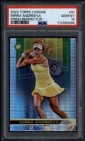 SOLD 185982 2024 Topps Chrome Prism Refractor 81 Mirra Andreeva Rookie RC PSA 10 GEM MT