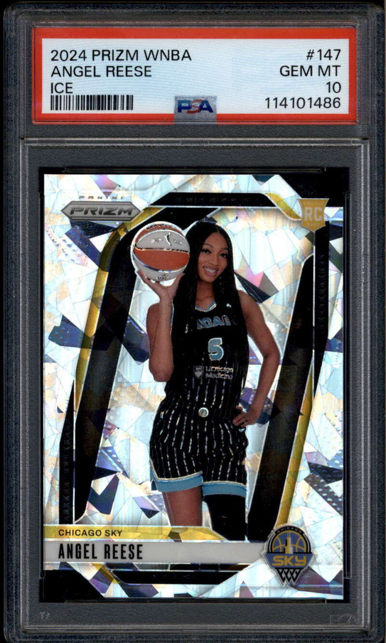 SOLD 185992 2024 Panini Prizm WNBA Prizms Silver Ice 147 Angel Reese Rookie RC PSA 10 GEM MT