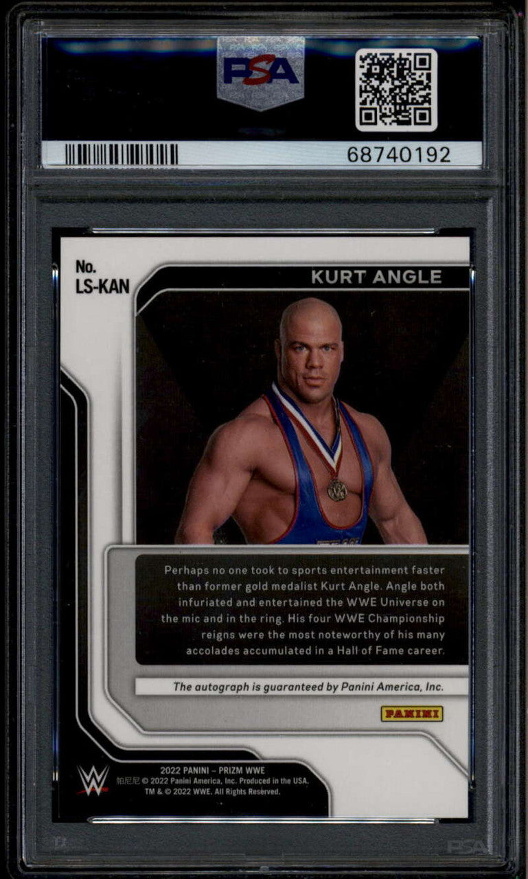 2022 Panini Prizm WWE Legendary Signatures LSKAN Kurt Angle Auto PSA 10 GEM MT