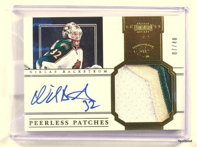DELETE 100 11-12 Dominion Peerless Patches Niklas Backstrom autograph auto patch #D07/40