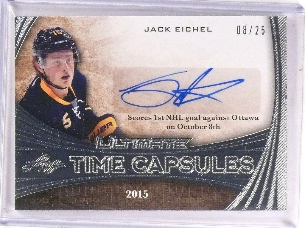 DELETE 314 15-16 Leaf Ultimate Time Capsules Jack Eichel autograph auto rc #D08/25