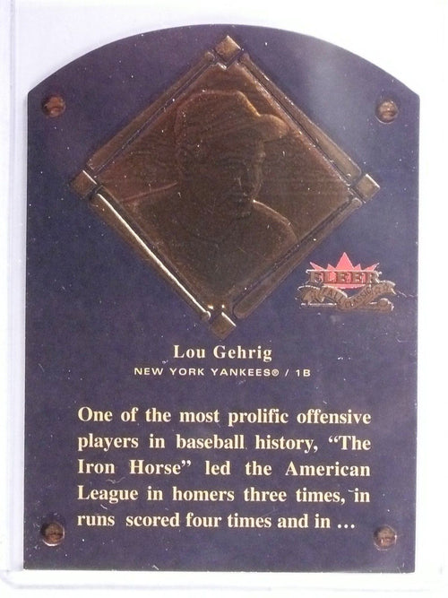2002 Fleer Fall Classics HOF Plaque Lou Gehrig #D1375/1939 #9