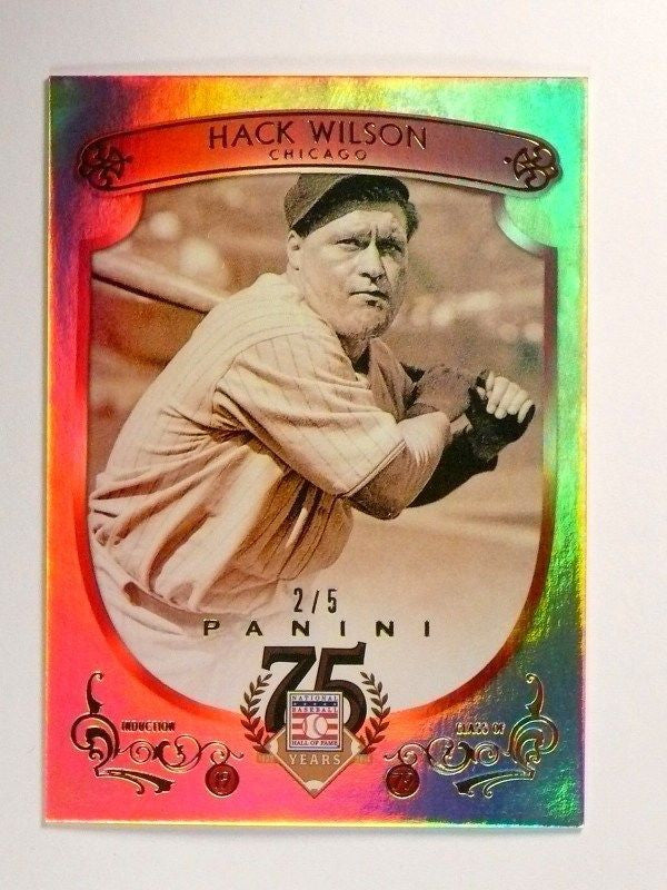 DELETE 1929 2014 Panini Hall of Fame Red Frame Gold  Hack Wilson #D2/5 #50