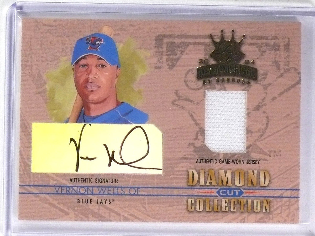 DELETE 2881 2004 Donruss Diamond Kings Diamond Cut Vernon Wells Jersey Autograph #D5/5