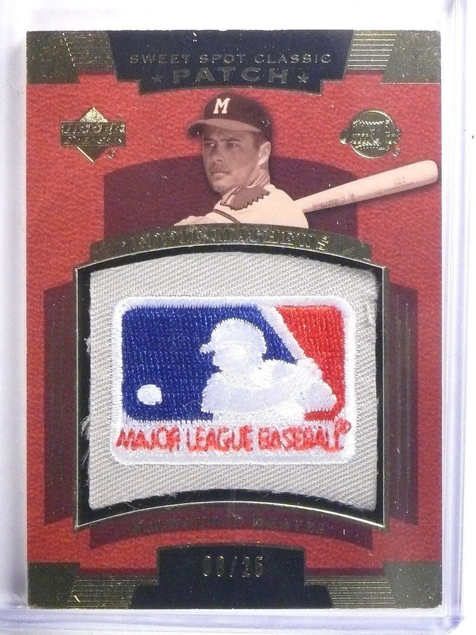 DELETE 3807 2004 UD Sweet Spot Classic Eddie Mathews MLB Logo Patch #D08/25 #SSPEm
