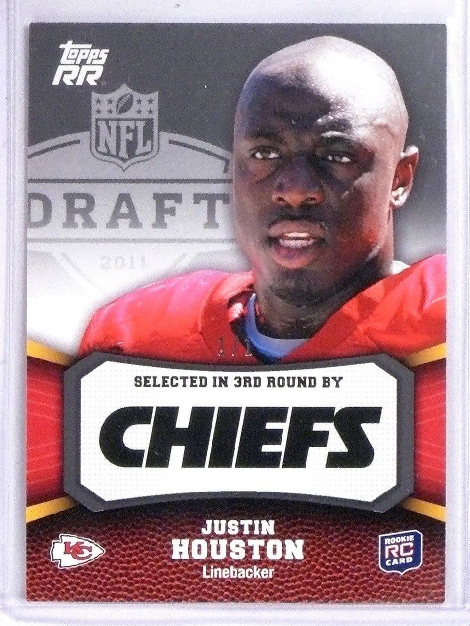 SOLD 5728 2011 Topps Rising Rookies Justin Houston 1/1 Black Rookie RC #159