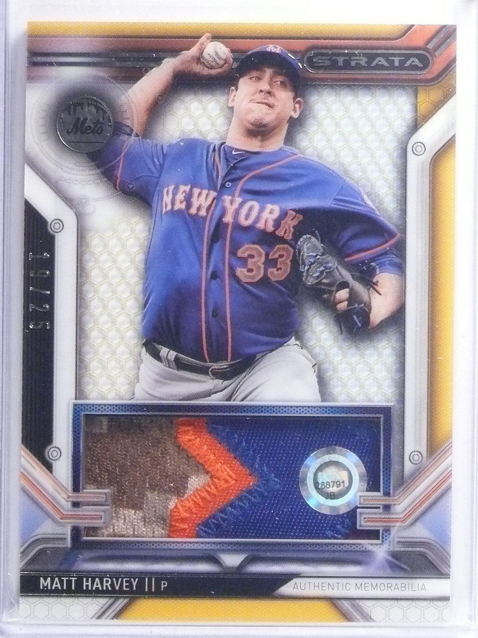 DELETE 5902 2016 Topps Strata Clearly Authentic Gold Matt Harvey Patch #D19/25 #CARMH