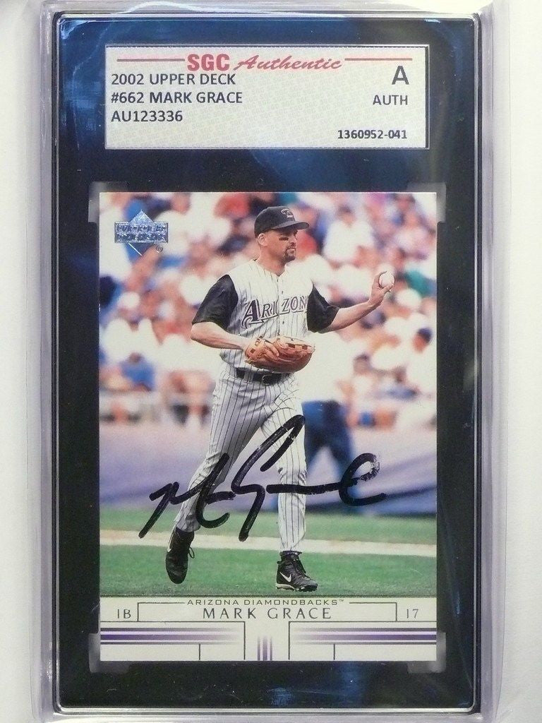 DELETE 6674 2002 Upper Deck Mark Grace #662 Autograph auto SGC Authentic Slabbed