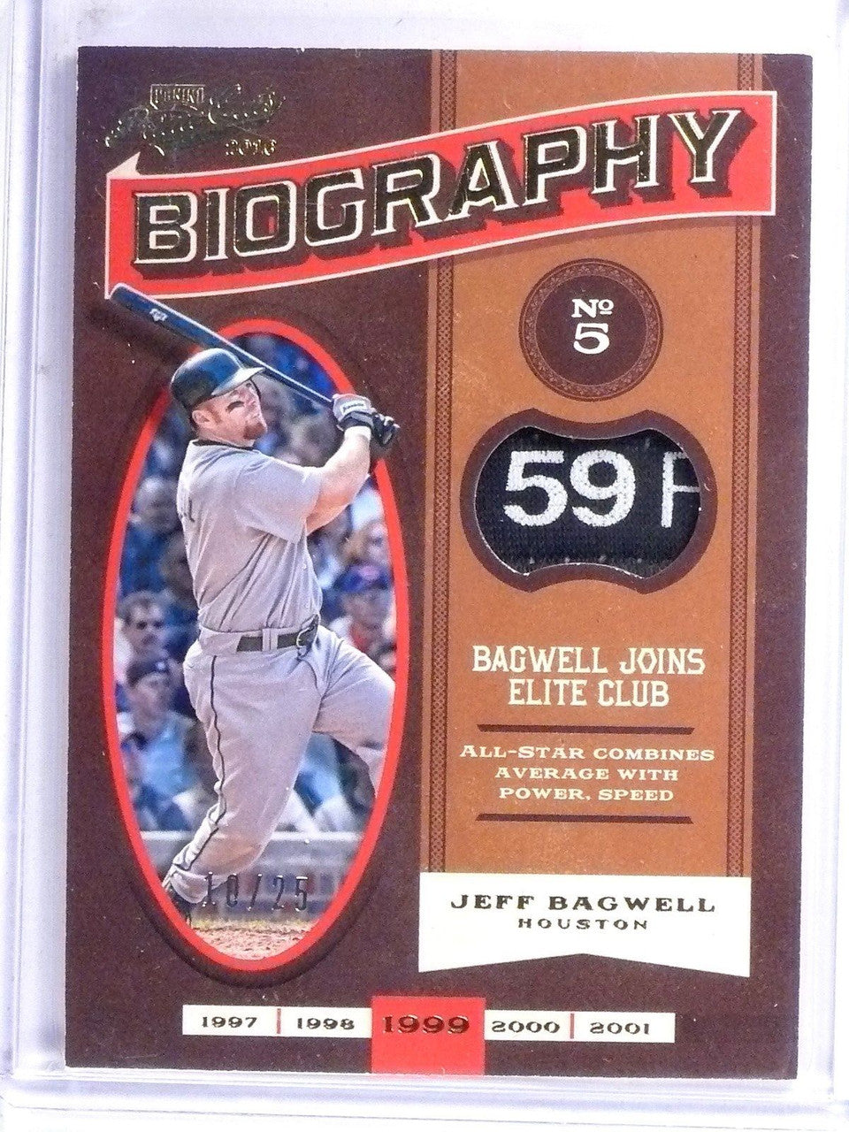 DELETE 7370 2016 Panini Prime Cuts Biography Jeff Bagwell Tag Patch #D10/25 #BIOJB