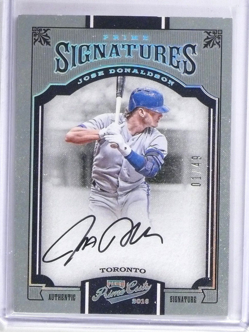 DELETE 7436 2016 Panini Prime Cuts Signatures Josh Donaldson Autograph auto #D01/49