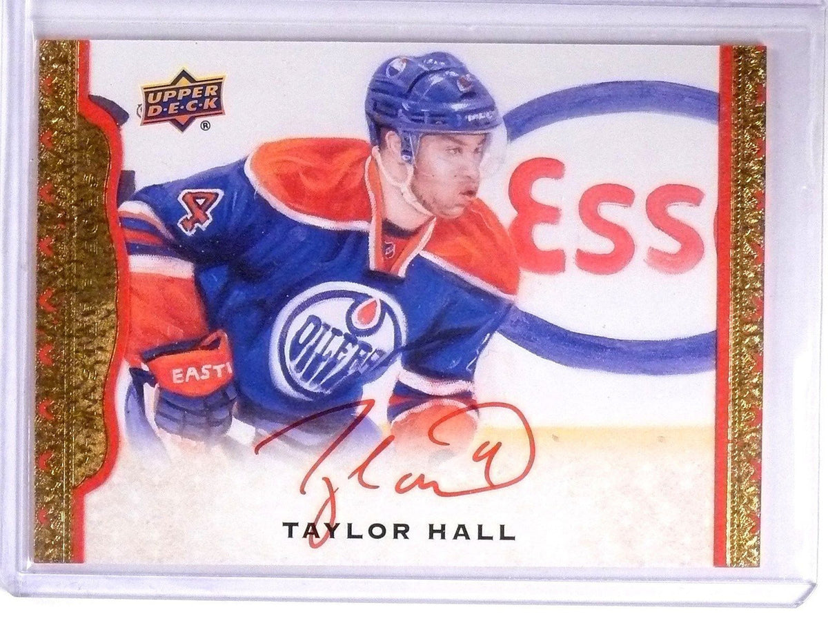 DELETE 8645 2014-15 UD Masterpieces Framed Red Cloth Taylor Hall Autograph #D06/30 #14