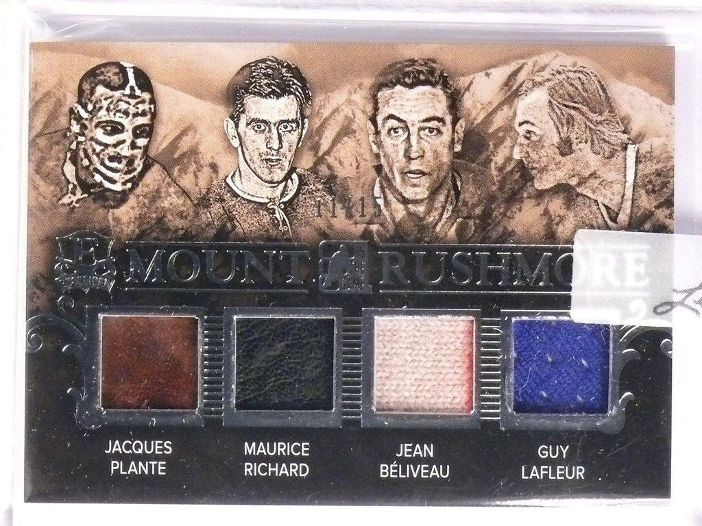 DELETE 8829 2016 Leaf Enshrined Rushmore Plante Richard Beliveau Lafleur jersey #D11/15