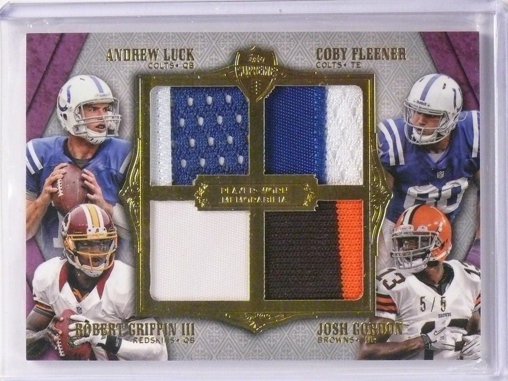 DELETE 8994 2012 Topps Supreme Andrew Luck Griffin Gordon Rookie quad patch #D5/5