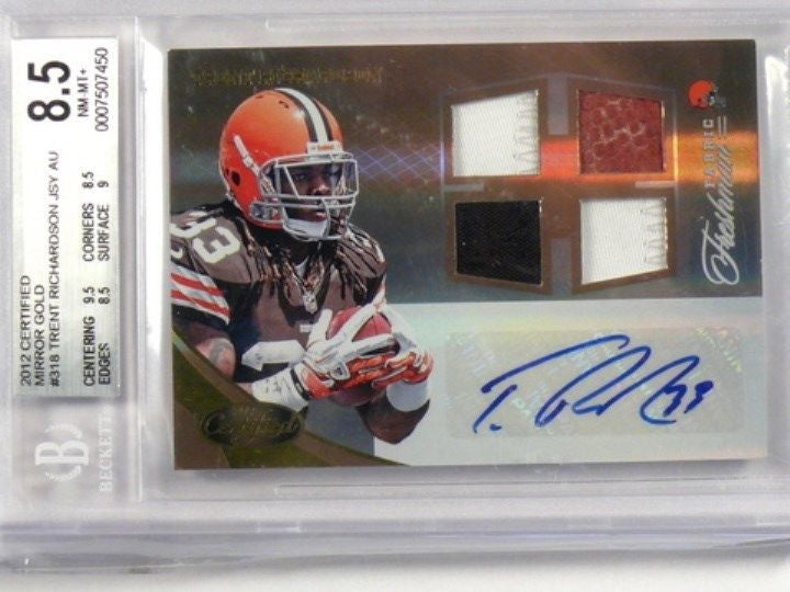 DELETE 9286 2012 Certified Mirror Gold Trent Richardson auto patch ball rc #D07/25