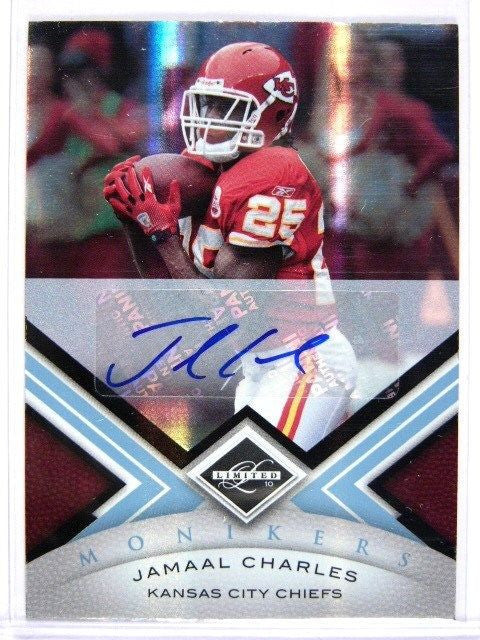 DELETE 9541 2010 Leaf Limited Monikers Jamaal Charles auto autograph #D 1/1