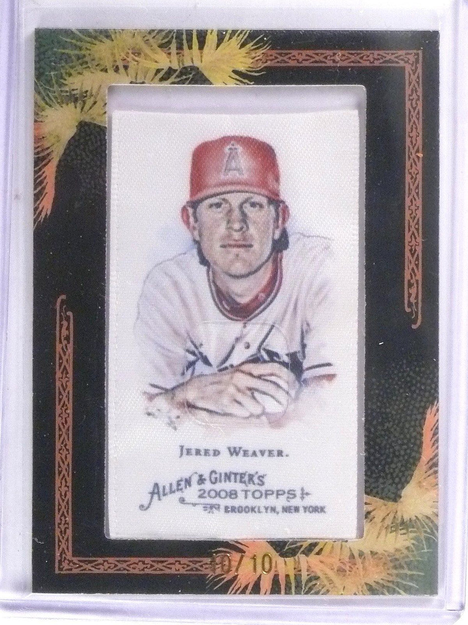 DELETE 10460 2008 Topps Allen & Ginte Mini Framed Cloth Jered Weaver #D10/10 #234